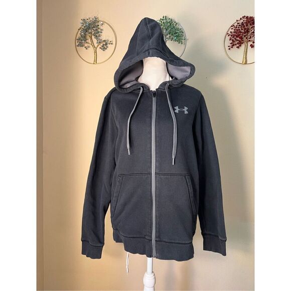 Under Armour Fitted Gray Full Zip Hooded Men's Small - Picture 1 of 6